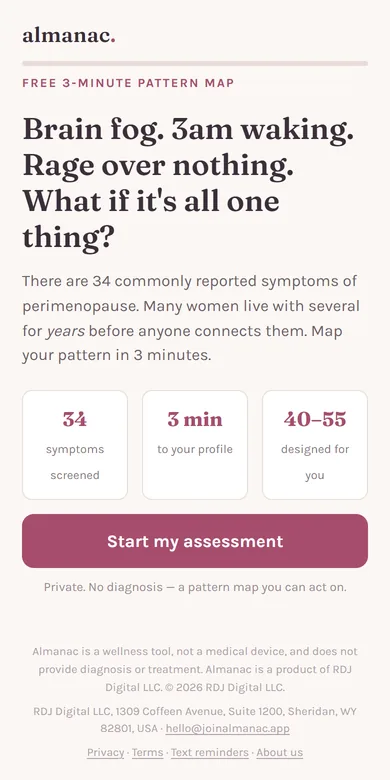 The almanac home page on a phone: the free 3-minute pattern map